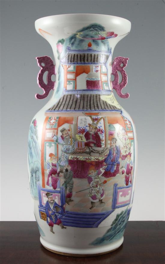 A Chinese famille rose vase, 43cm